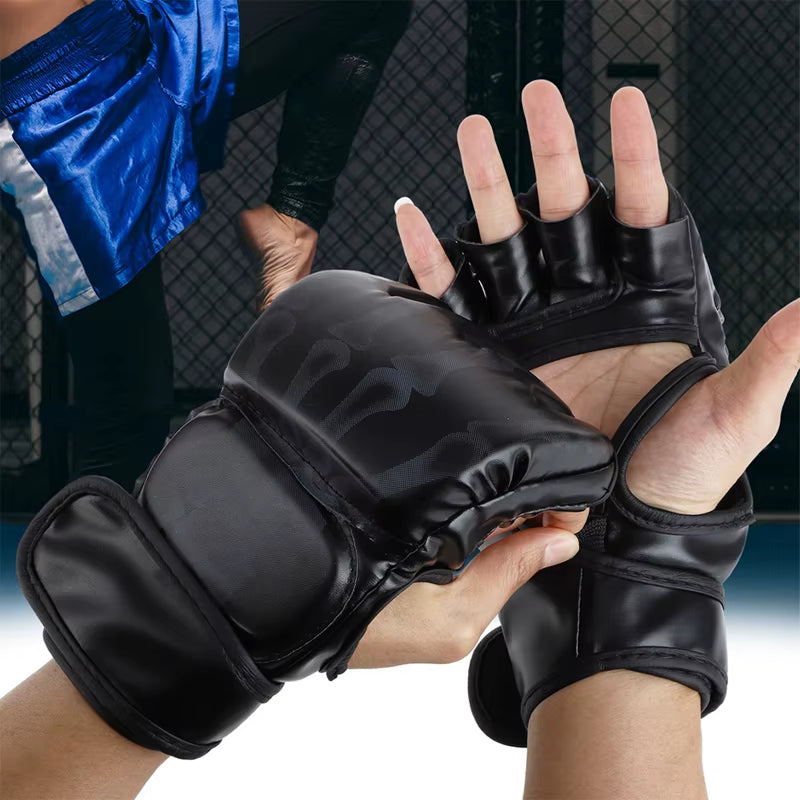 Half Fingers MMA Fighting Gloves Comfortable Easy to Use Durable Sturdy Breathability Boxing Gloves for Men