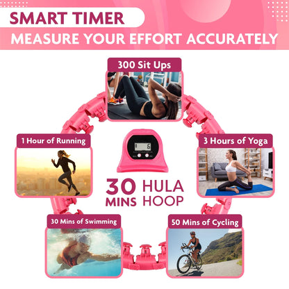 Hula Hoop Fitness Gear W/Counter - Abs Workout, Weight Loss & Burn Fat (Smart Weighted Hula Hoops, Stomach Exercises)