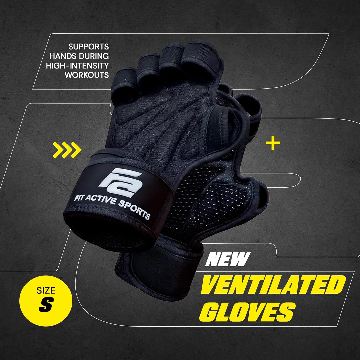 New Ventilated Weight Lifting Workout Gloves with Built-In Wrist Wraps for Men and Women - Great for Gym Fitness, Cross Training, Hand Support & Weightlifting.