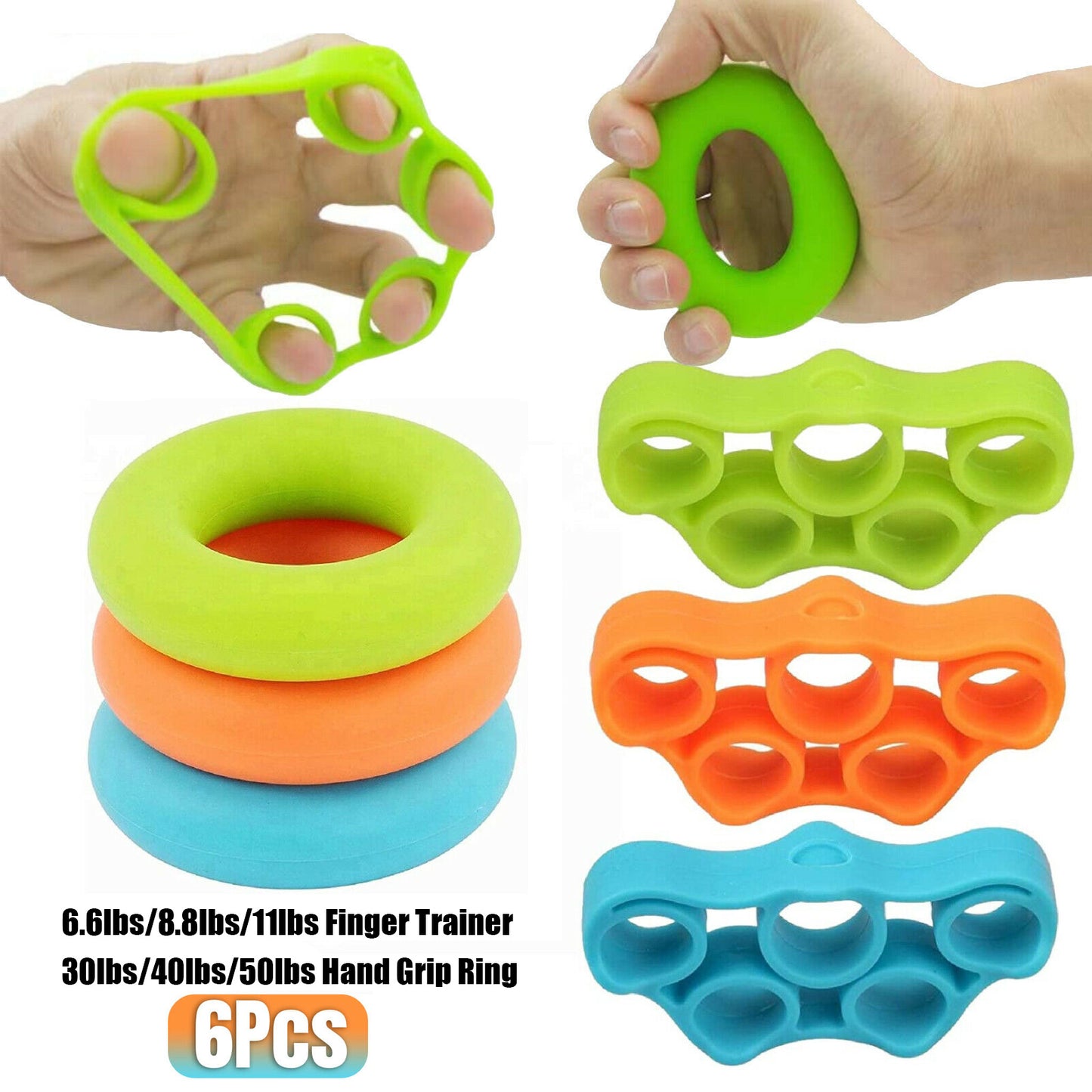 Hand Grip Strengthener Gripper Finger Exerciser Forearm Trainer Resistance Band